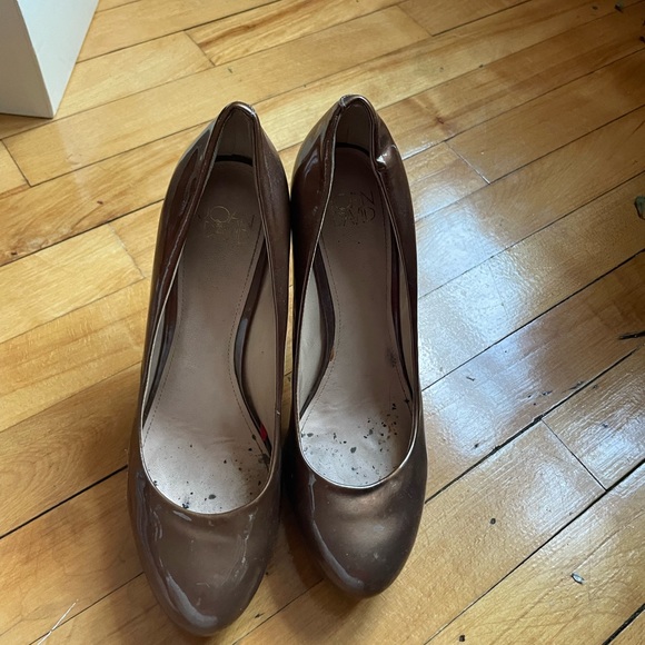 Joan& David Genuine Patent Leather & Leather Sole Copper High Heeled pumps - Picture 2 of 2